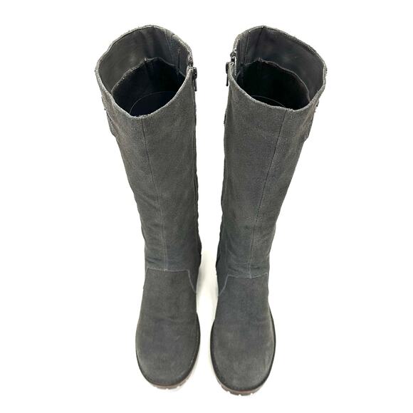 Kenneth Cole Reaction Women Gray Knee High Tall Riding Boot Sz 7.5 Suede Leather - Picture 4 of 14